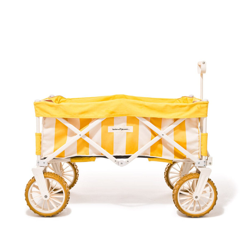 Chariot de plage pliant, Jaune / Blanc