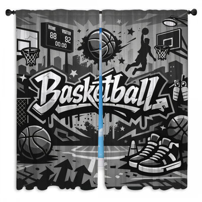 Rideaux de fenêtre Basketball Graffiti Art