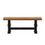 Ensemble de salle à manger Marcotte 78 po en bois massif fini chêne avec chaises à dossier à fuseaux - 6 pièces, table de piétement en sauge antique, chaises et banc à piètement noir antique-1518945087-1518945081