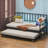 Twin Size Metal Daybed with Trundle, Sofa Bed Frame with Storage