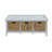 Rattan & White Finish Bench W/Storage