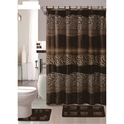 Animal Print Shower Curtain with Hooks Included
