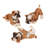3 Piece Stop, Drop and Roll British Bulldog Puppy Statue Set