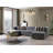 Madele Grey Velvet Double Chaise Sectional-102385492