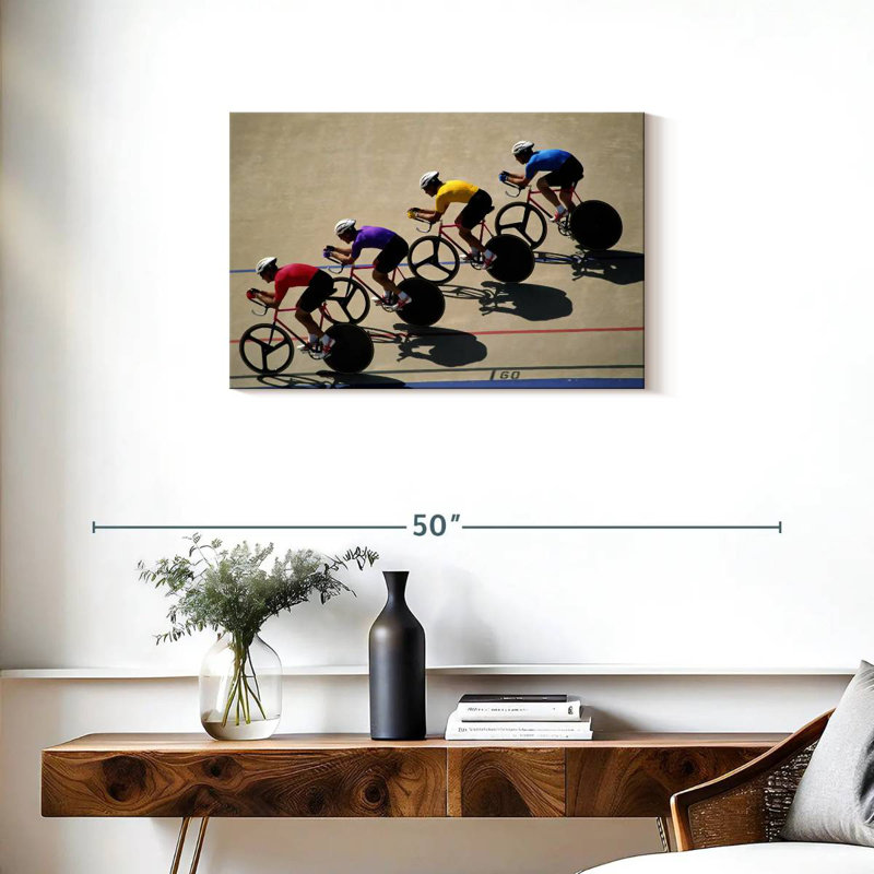 Male Track Cyclists, 20" H x 30" W