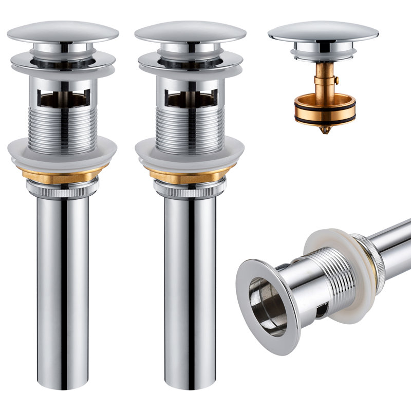 Pop-Up Bathroom Sink Drain, Yes, Polished Chrome
