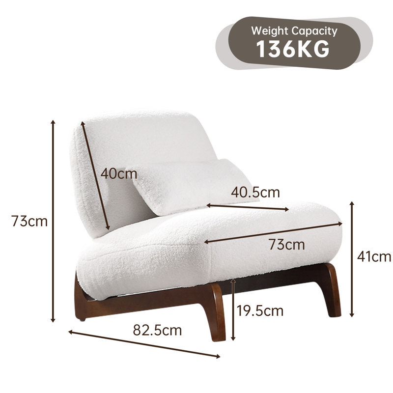Cloud Plush Ergonomic Sherpa Accent Chair with Lumbar Support Pillow, White