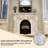 51.18"White Natural Marble Simulated Flame Electric Fireplace Heater-118625540-118625541