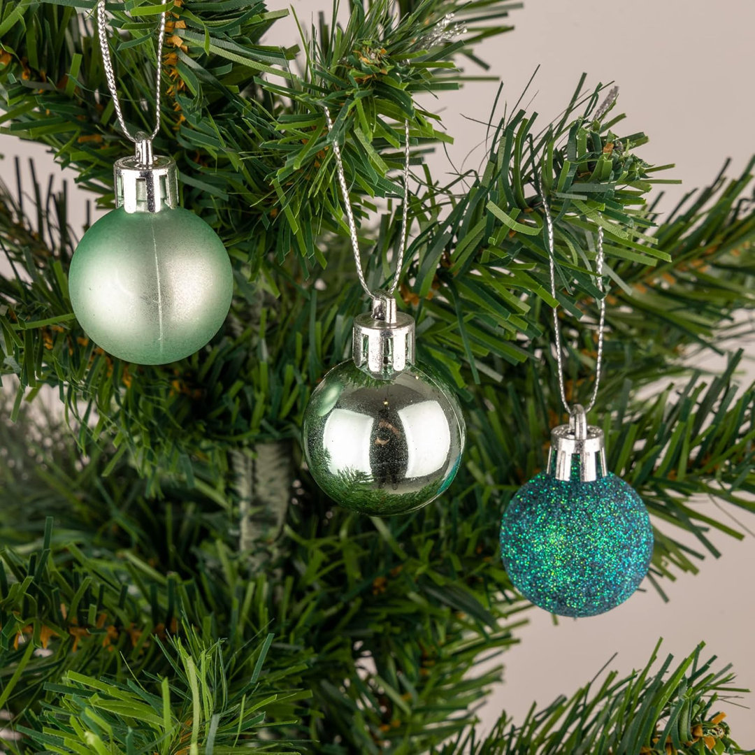 30mm/24Pcs Christmas Baubles Shatterproof Black,Tree Decorations