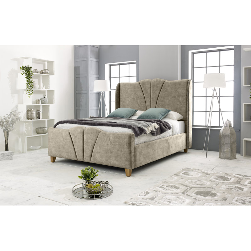 Clellon Upholstered Bed, Oatmeal, Single (3')