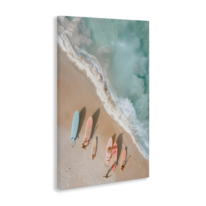 Planches pastel sur toile de rivage, design par LSR Design Studio, H 24 po x l 16 po