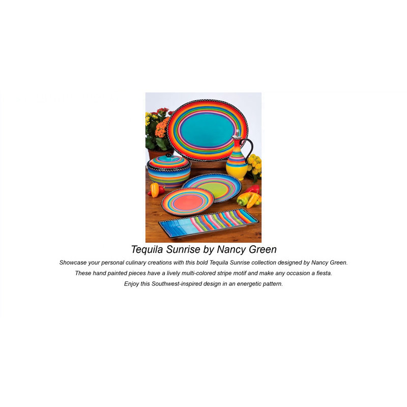 Colorful Striped Ceramic 3-Piece Canister Set