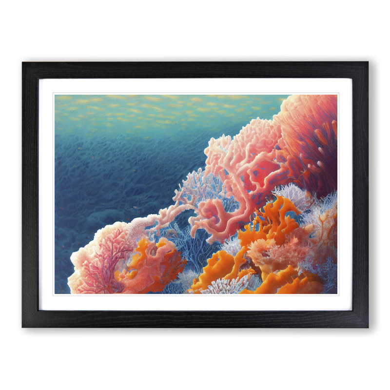 The Coral Reef Vol.2 - Single Picture Frame Print, Black, 46cm H x 64cm W