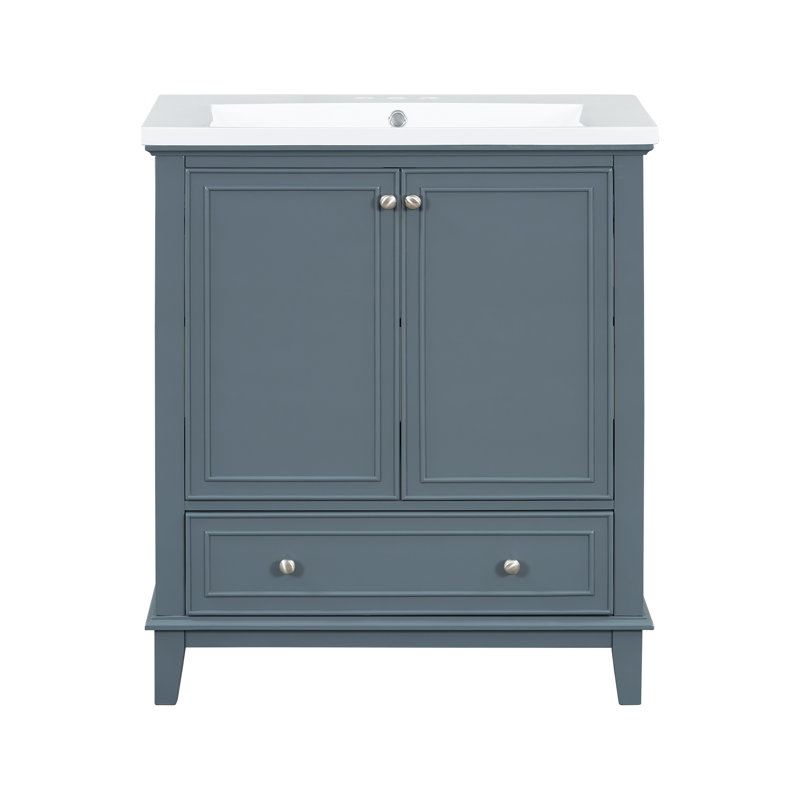 Meuble-lavabo 30 po avec lavabo, Bleu