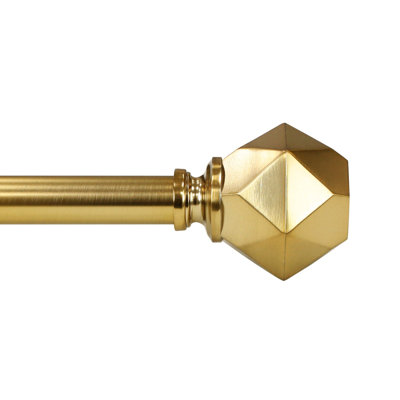 Ensemble de tringle à rideaux simple 3/4 "avec faîteaux géométriques décoratifs_Champagne
