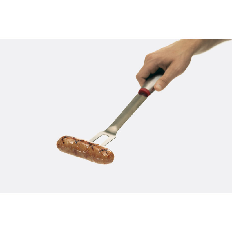Ensemble d'outils de barbecue en acier inoxydable avec accents en caoutchouc 4 pièces GrillPro