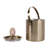 Modern Metal and Agate Bar Ice Bucket for Home Bar Accessories - Sleek Cocktail Tool with Handle for Entertaining  - 10", Gold & Pink
