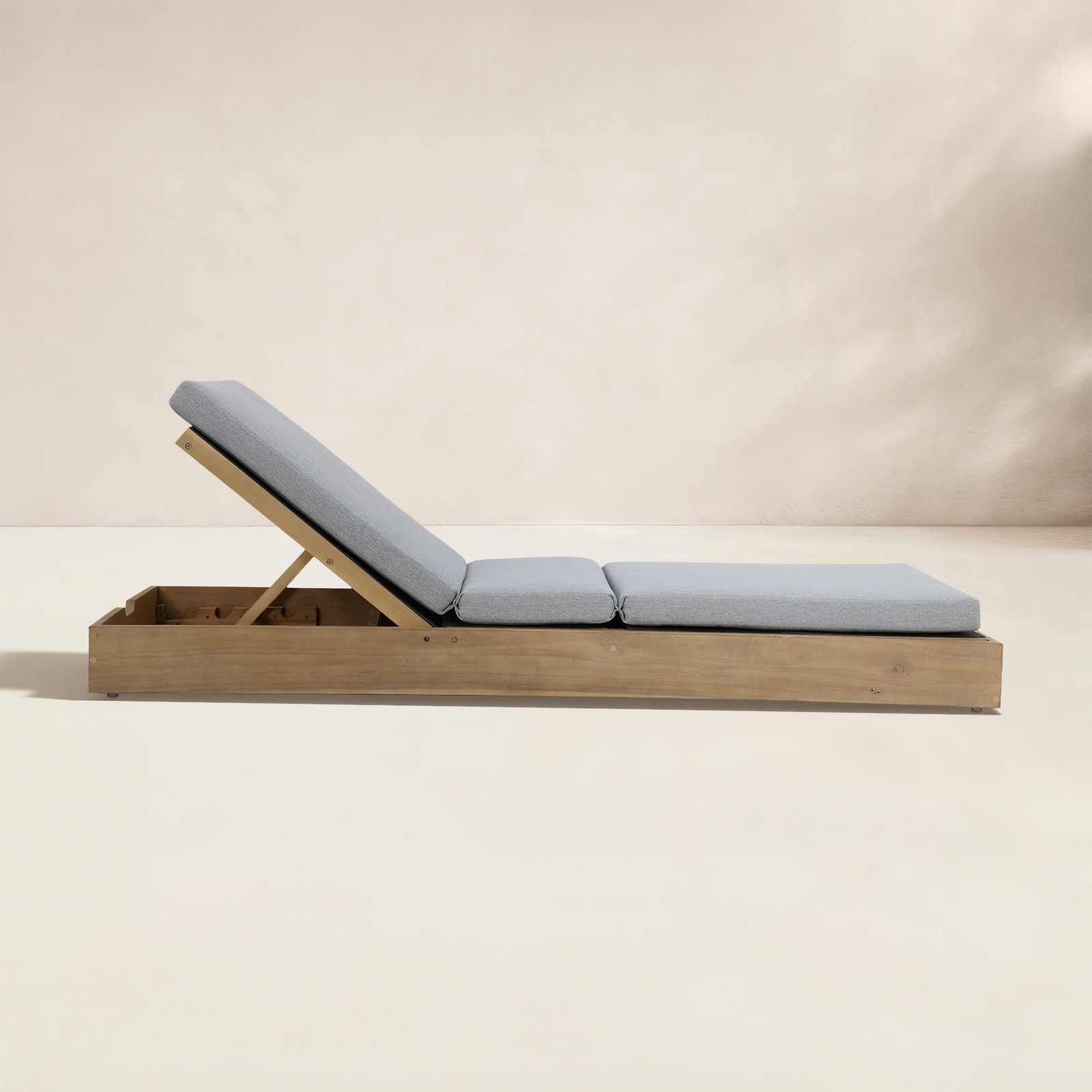Adriatic 27 " Acacia Patio Chaise Lounge, Gray