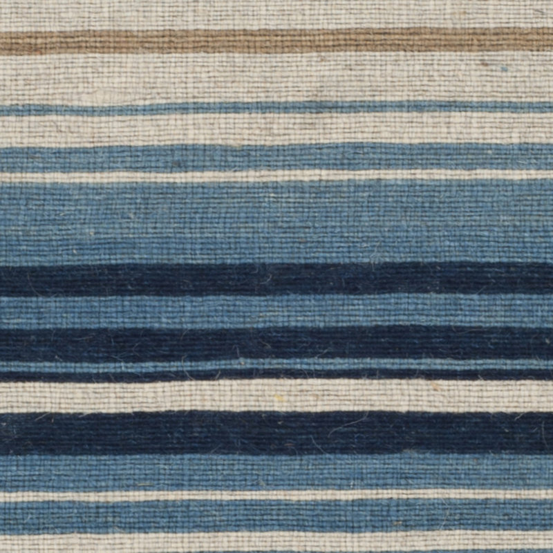 Howardwick Hand Loomed Wool/Cotton Striped Rug in Blue/Beige, Rectangle 3' x 5'