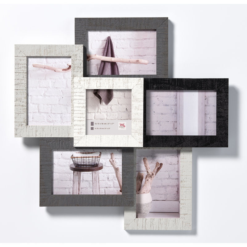 Solid Wood Rough Sawn Surface Picture Frame, 80cm H x 60cm W, Grey