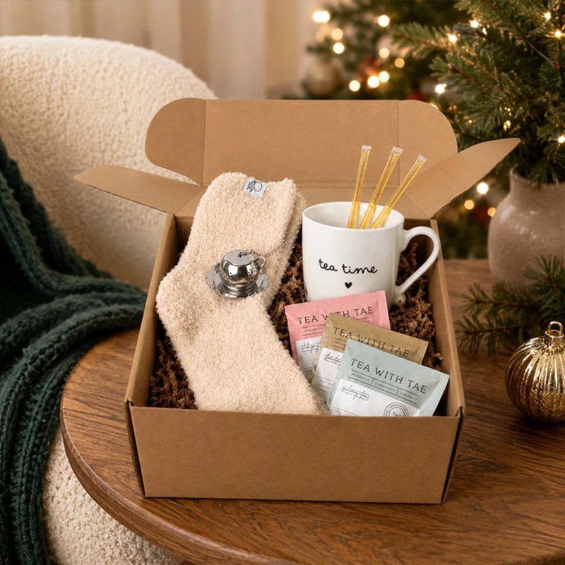 Panier-cadeau de thé chaud réconfortant