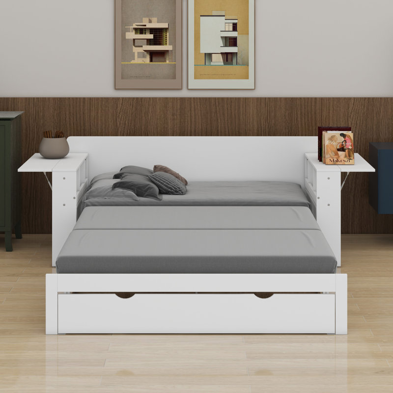 Lit de jour avec bureau amovible, Blanc