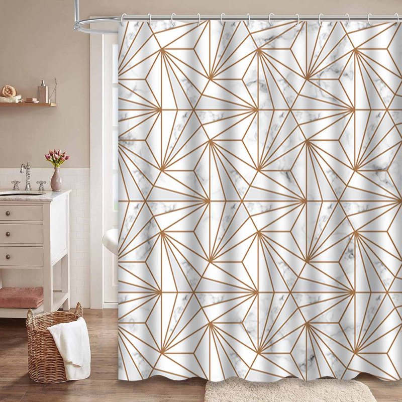 Rideau de douche Marble White, L 72 po x l 78 po