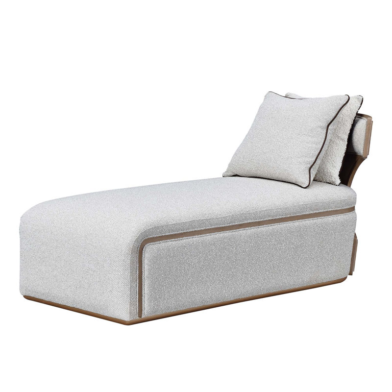 West Kensington Chaise - Buff/Seal Salt Caramel, Medium Yellow Wood