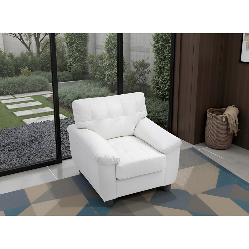 Chaise en similicuir Rimouski, Simili cuir blanc