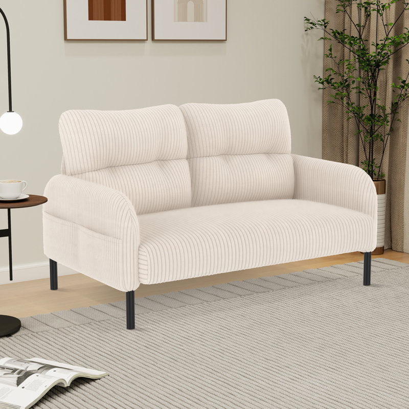 Causeuse en tissu 47 po, Beige