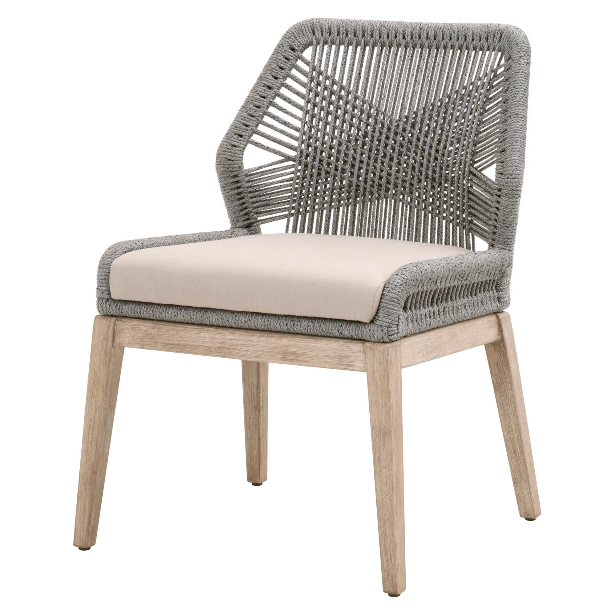 Mitali Cross Back Side Chair, Light Gray