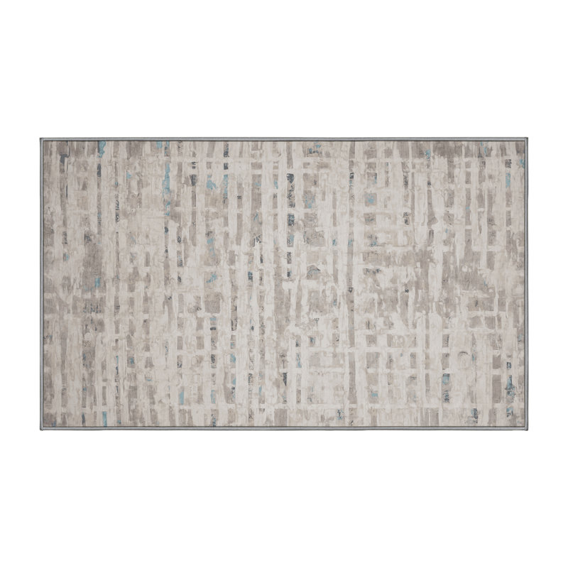Machine Washable Gray Area Rug, Runner 2' x 5'