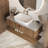 48"Mid Century Modern Wall-Mounted Bathroom Vanities,Single Sink,Brown Wood Texture with Sintered Stone Table top,Not Assembled Need
