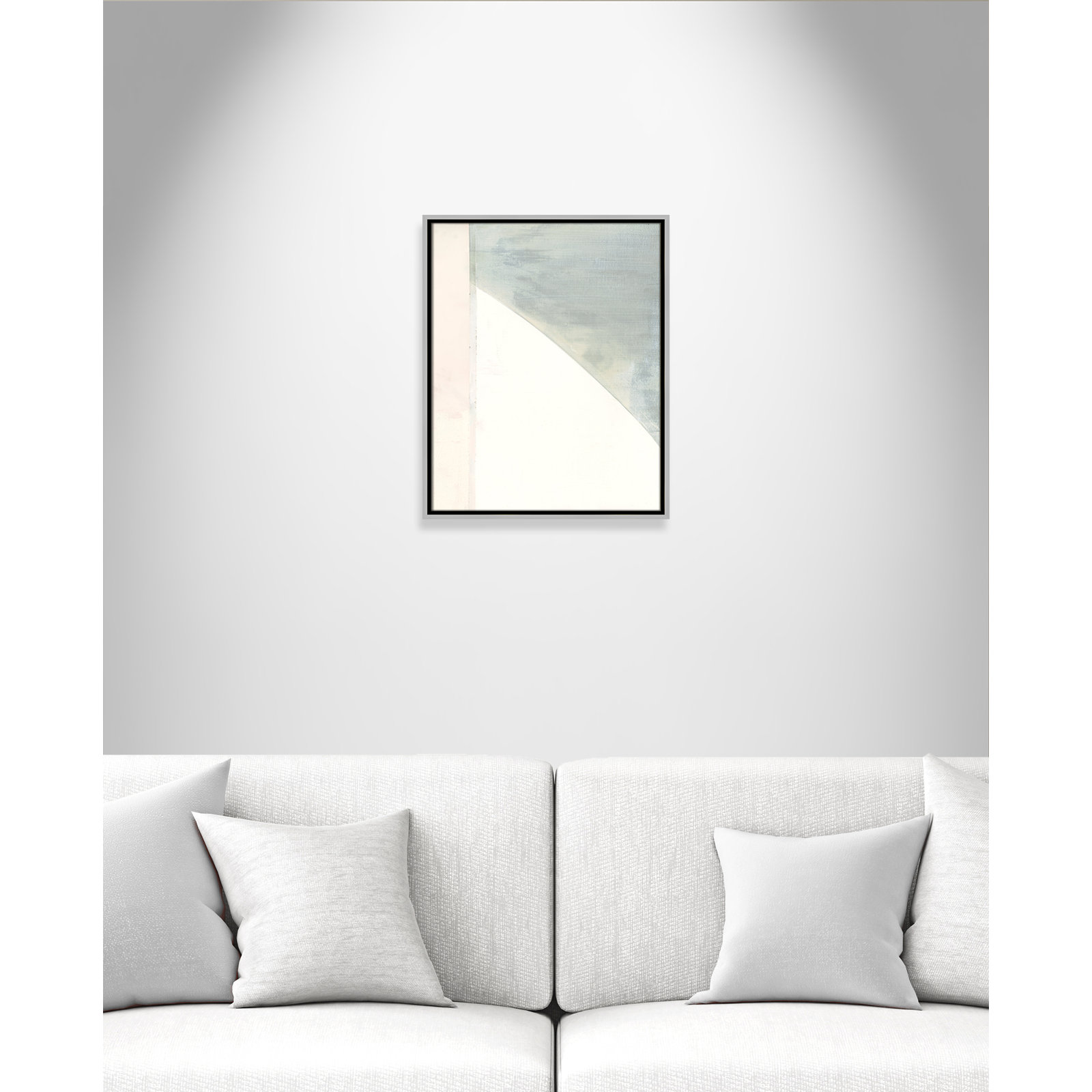 Alexandria "In Neutral I" Painting by Cartissi, 21.5" H x 17.5" W x 2" D, Silver Framed Canvas