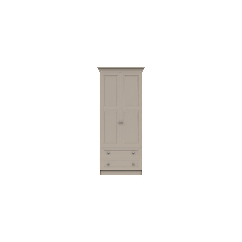 Adnan 2 Door Manufactured Wood Wardrobe, Fired Earth