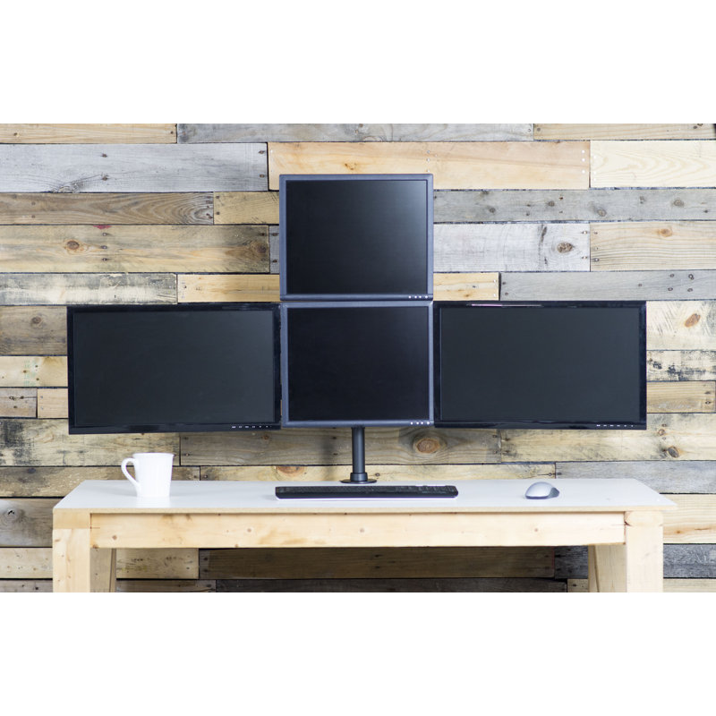 Articulating Quad Monitor Desk Mount with Heavy-Duty Steel, Adjustable Arms
