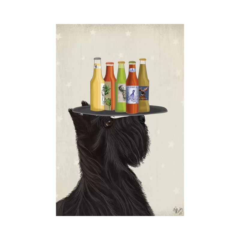 Scottish Terrier Beer Lover by Fab Funky - Wrapped Canvas Gallery-Wrapped Canvas Giclée, 20.32 cm H x 30.48 cm W