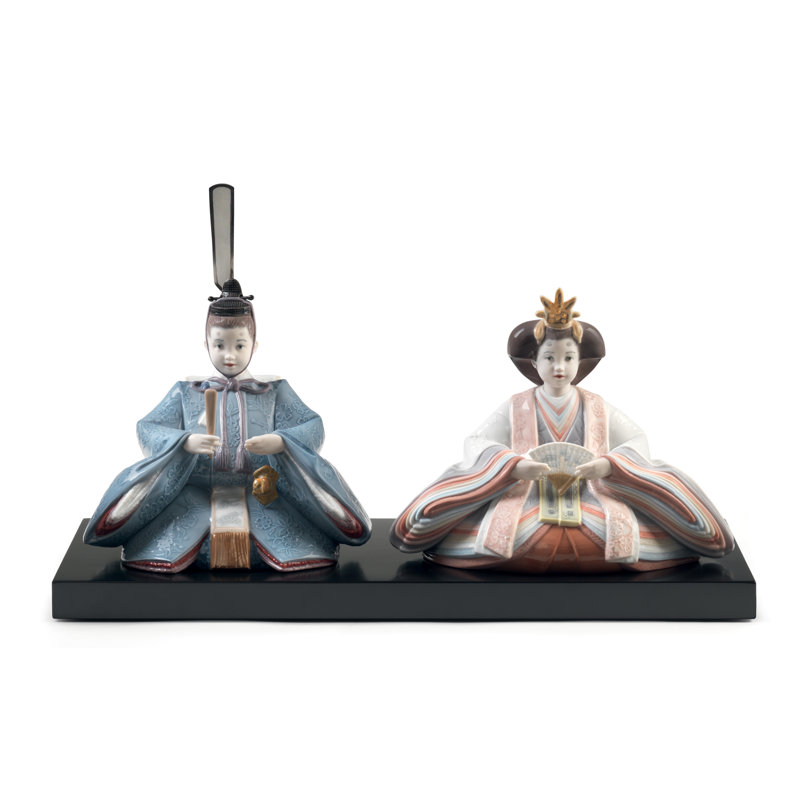 Hina Dolls Figurine, Blue/Pink/White