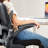 Ergonomic Drafting Chair with Flip-up Armrests and Adjustable Footrest Ring-1969279667