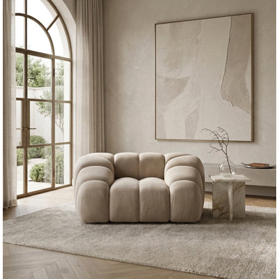 1 Seater Velvet Sofa & Chaise