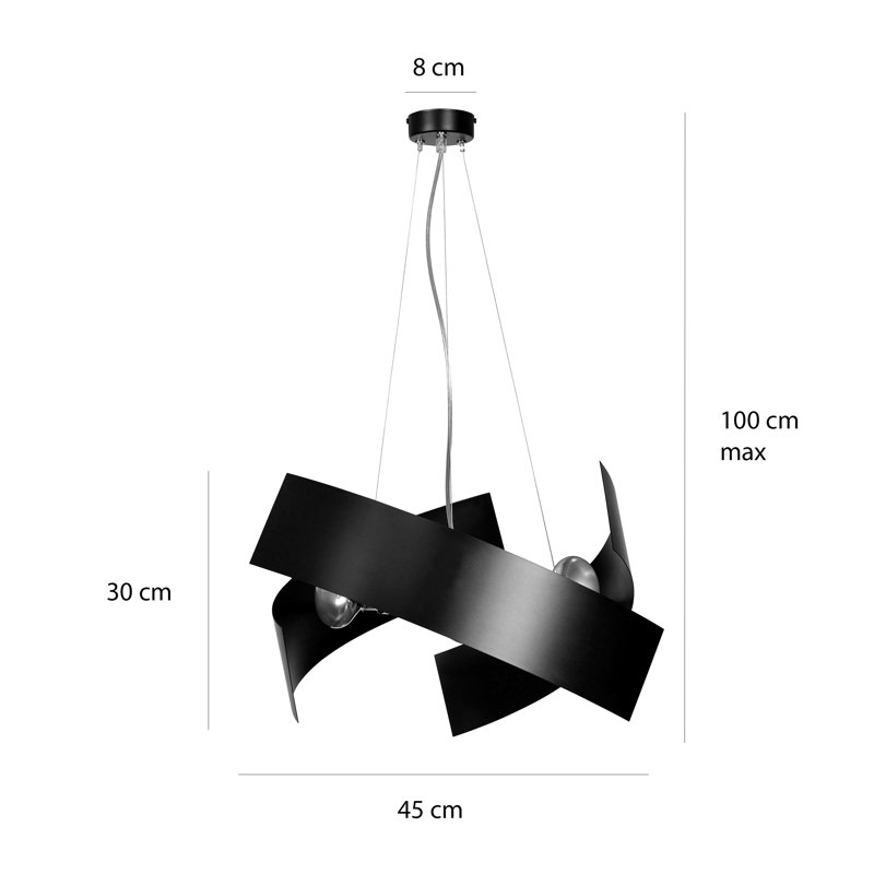 Oliviana 3 - Light Geometric Pendant, Black