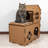 PETMAKER Cat House - Cardboard Cat House with Scratching Pads, Toys, and Catnip - Multi-Level Cat Houses for Indoor Cats, Kittens and Small Animals