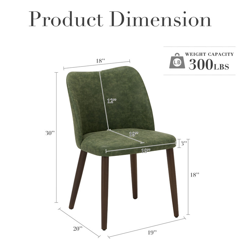 Upholstered Solid Wood Small Dining Chair (Set of 2)