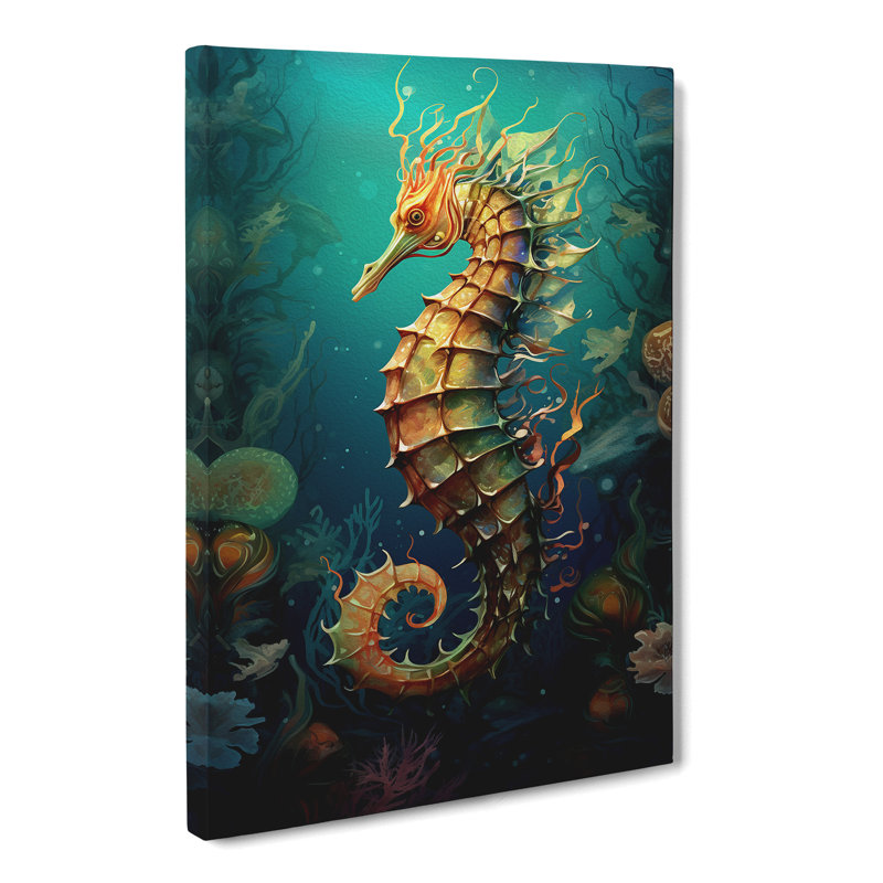 Seahorse Tachisme - No Frame Print, 76cm H x 50cm W x 3cm D