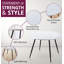 Cullompton Large Round Dining Table 120Cm, Effect Top, With 4 Black Faux Leather High Back Chairs-113816038