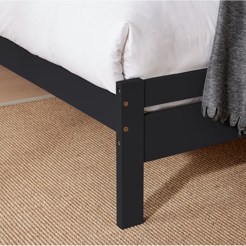 Aichele Classic Solid Wood Bed Frame - Simple Scandi Design, Modern Home, Kingsize (5'), Dark Grey