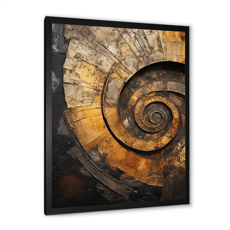 Prado - abstrait spirales sur toile_106212, H 32 po x l 16 po x P 1 po, Impression noire sur toile encadrée