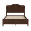 Lit Mid-Century moderne en bois massif avec tête de lit brun clair-129749817-129749818