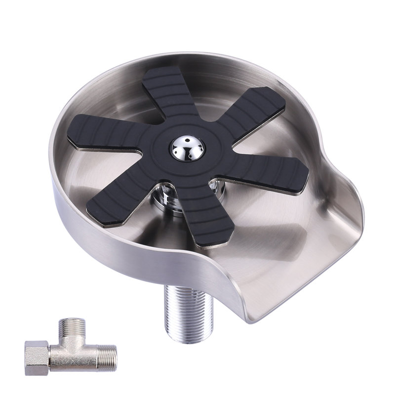 Laveur de bouteilles en verre pour lavabo, Nickel brossé