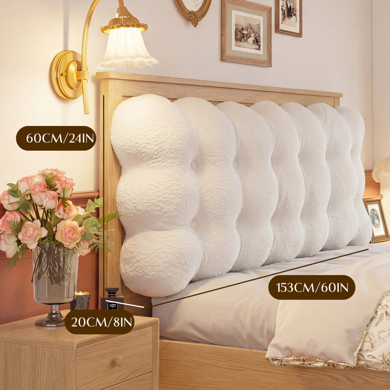 Coussin de tête de lit rembourré moelleux de 60 po Wowmax